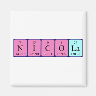 Aimant de nom de table périodique de Nicola