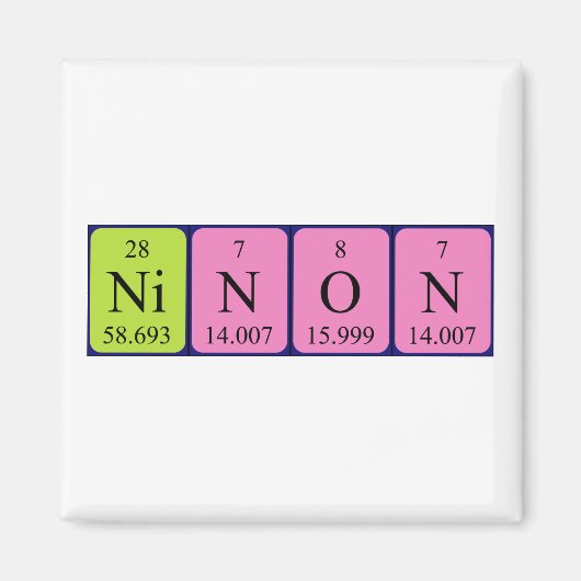 Aimant de nom de table périodique de Ninon (Devant)