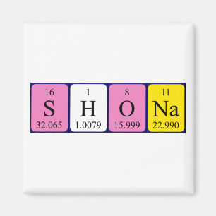 Aimant de nom de table périodique de Shona