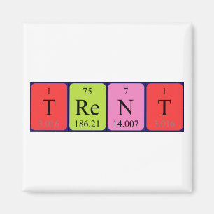 Aimant de nom de table périodique de Trent