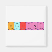 Aimant de nom de table périodique Destini (Devant)