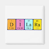 Aimant de nom de table périodique Dilara (Devant)