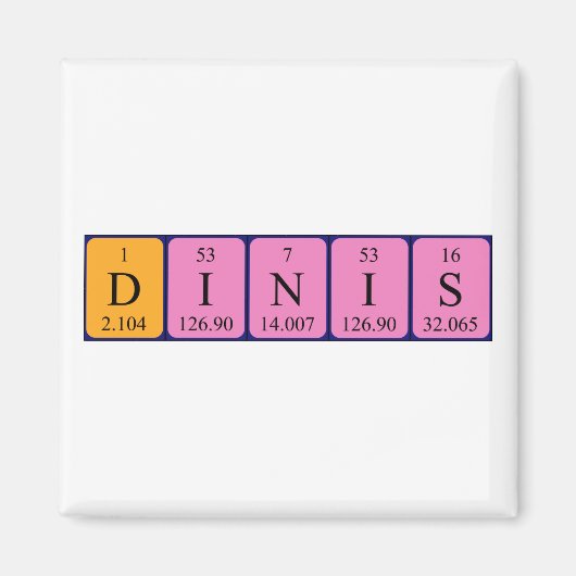 aimant de nom de table périodique Dinis (Devant)