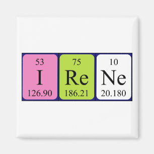 Aimant de nom de table périodique d'Irène
