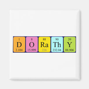 Aimant de nom de table périodique Dorathy