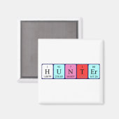 Aimant de nom de table périodique du chasseur (Recto/Verso)