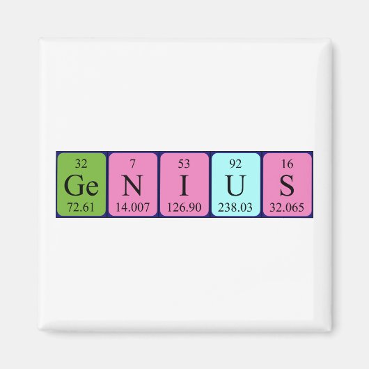 aimant de nom de table périodique du génie (Devant)
