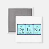 Aimant de nom de table périodique Dylano (Recto/Verso)