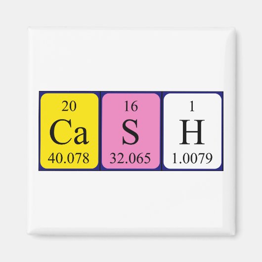 Aimant de nom de table périodique en espèces (Devant)