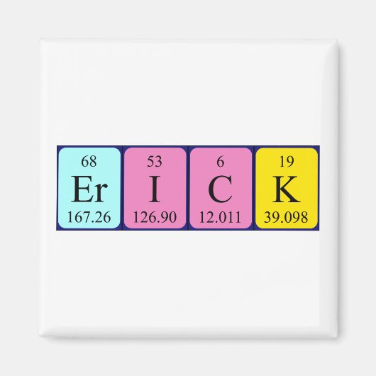 Aimant de nom de table périodique Erick (Devant)