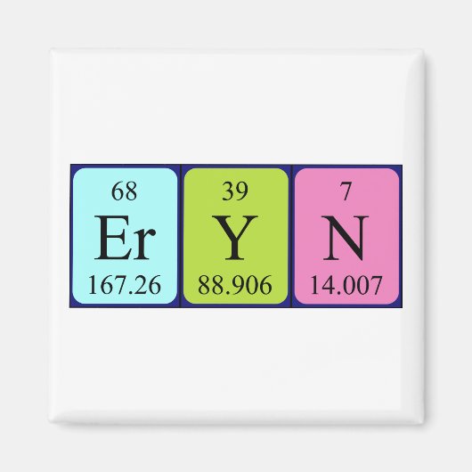 Aimant de nom de table périodique Eryn (Devant)