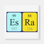 Aimant de nom de table périodique Esra (Devant)