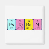 Aimant de nom de table périodique Esteban (Devant)