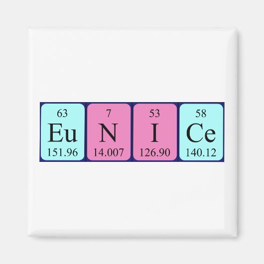 Aimant de nom de table périodique Eunice (Devant)