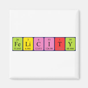 Aimant de nom de table périodique Felicity