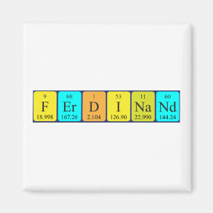 Aimant de nom de table périodique Ferdinand