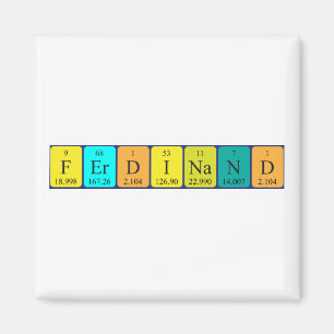 Aimant de nom de table périodique Ferdinand