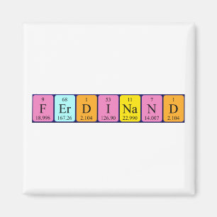 Aimant de nom de table périodique Ferdinand
