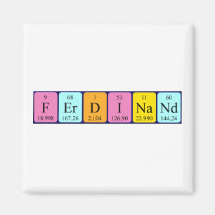 Aimant de nom de table périodique Ferdinand