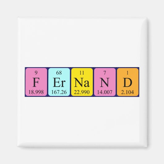 aimant de nom de table périodique Fernand (Devant)