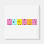 Aimant de nom de table périodique Fernando (Devant)