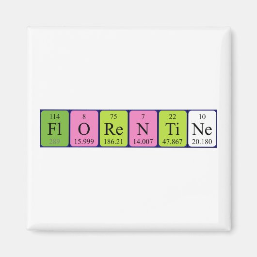 Aimant de nom de table périodique florentine (Devant)