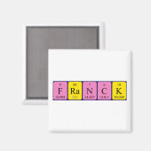 aimant de nom de table périodique Franck (Recto/Verso)