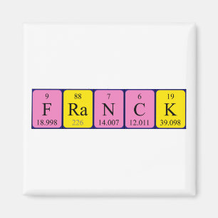 aimant de nom de table périodique Franck