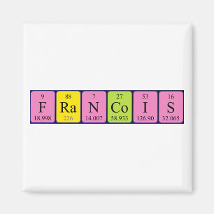 Aimant de nom de table périodique François