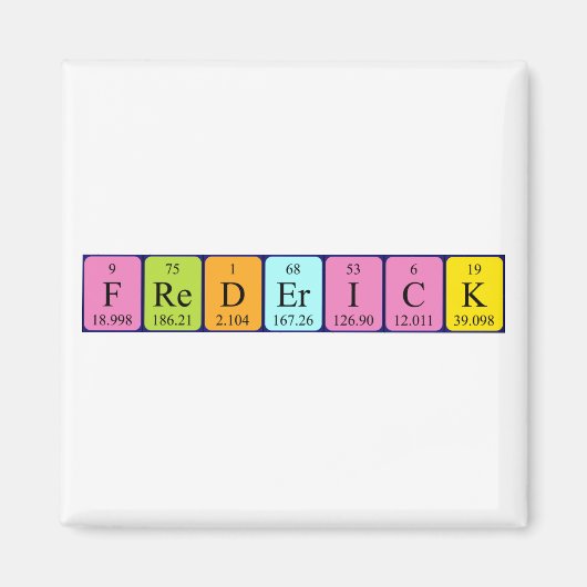 aimant de nom de table périodique Frederick (Devant)