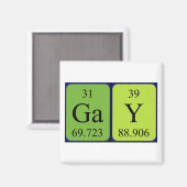 Aimant de nom de table périodique gay (Recto/Verso)