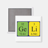 Aimant de nom de table périodique Geli (Recto/Verso)