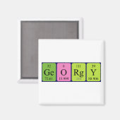 aimant de nom de table périodique Georgy (Recto/Verso)