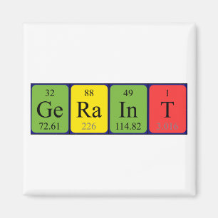 aimant de nom de table périodique Geraint
