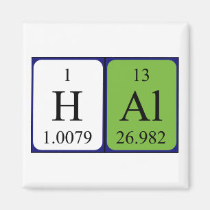 Aimant de nom de table périodique Hal