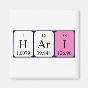Aimant de nom de table périodique Hari