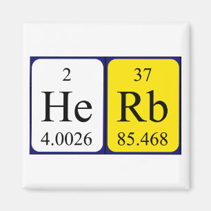 Aimant de nom de table périodique Herb