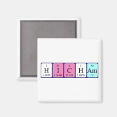 Aimant de nom de table périodique Hicham (Recto/Verso)
