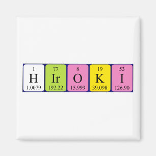 Aimant de nom de table périodique Hiroki