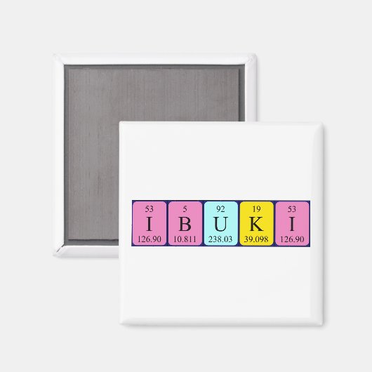 Aimant de nom de table périodique Ibuki (Recto/Verso)