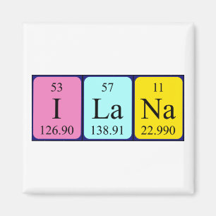 Aimant de nom de table périodique Ilana