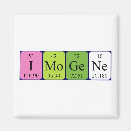 aimant de nom de table périodique Imogene (Devant)