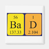 Aimant de nom de table périodique incorrect (Devant)