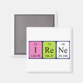Aimant de nom de table périodique Irène (Recto/Verso)