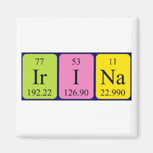 Aimant de nom de table périodique Irina
