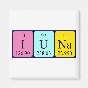 Aimant de nom de table périodique Iuna