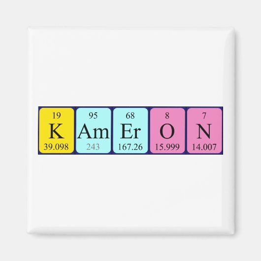 aimant de nom de table périodique Kameron (Devant)