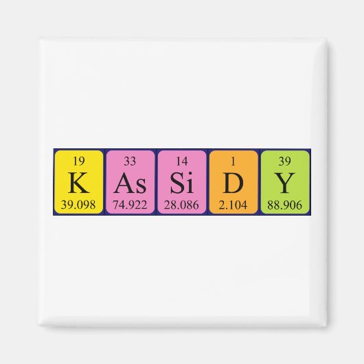 Aimant de nom de table périodique Kassidy (Devant)