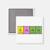 Aimant de nom de table périodique Katalin (Recto/Verso)