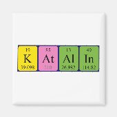 Aimant de nom de table périodique Katalin (Devant)